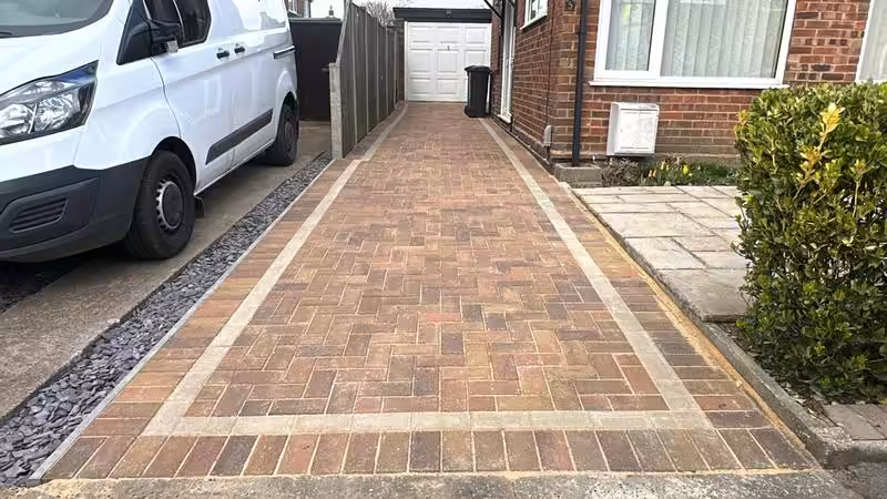 block paved driveway completed in ipswich