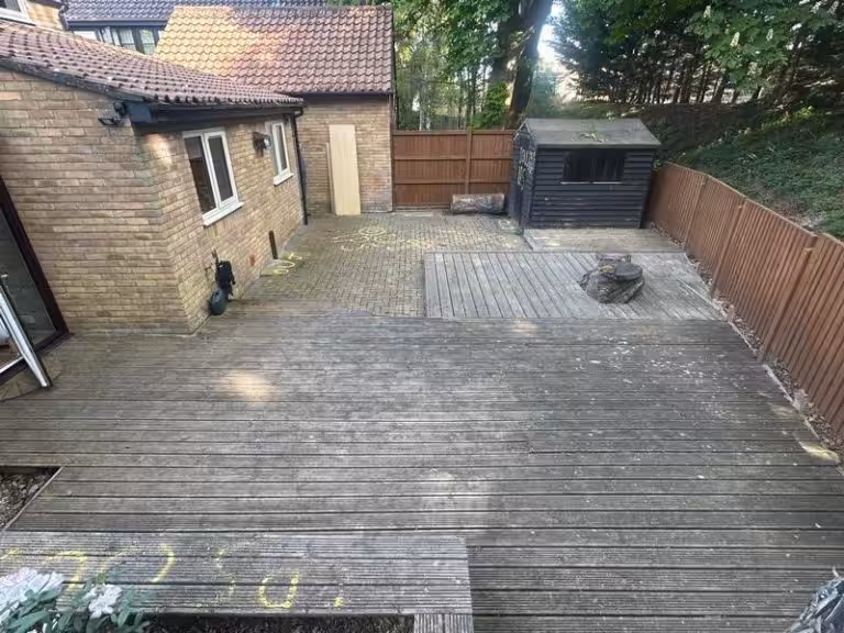 garden transformation porcelain slabs decking brandon suffolk 01